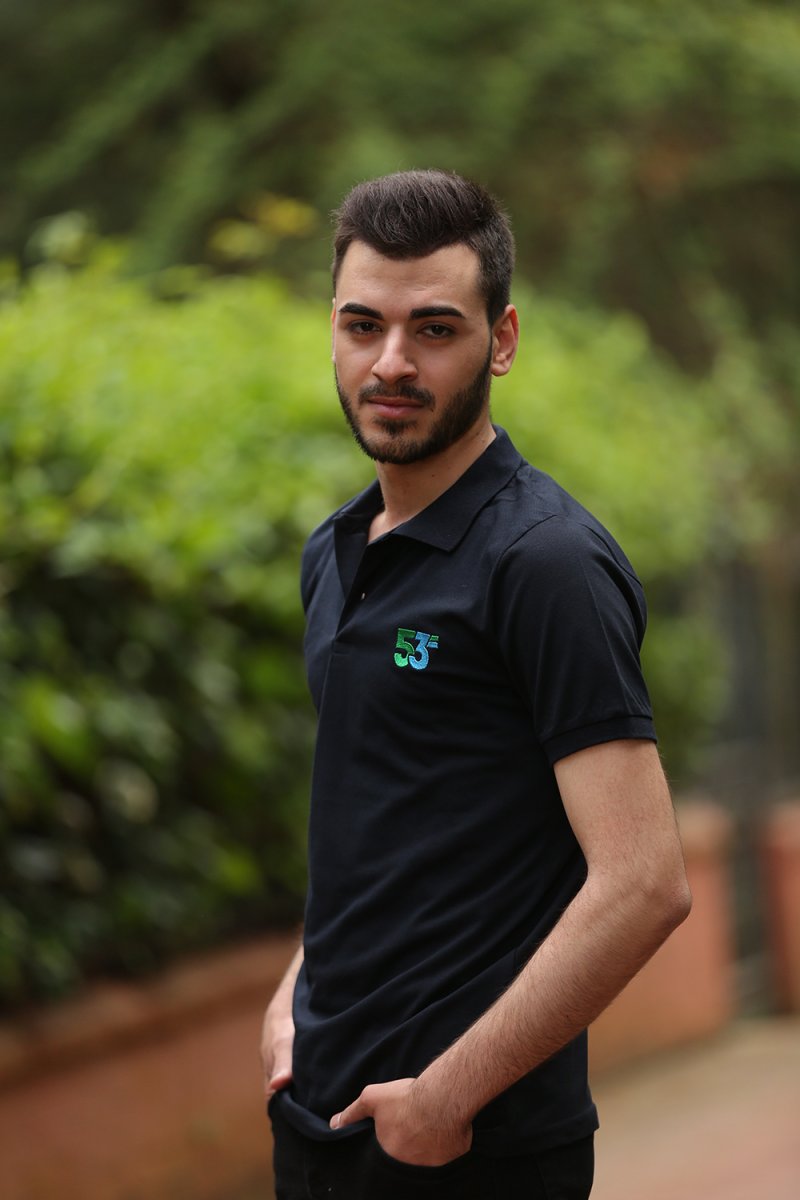 53 Markalı Polo Yaka Lacivert T-Shirt Unisex