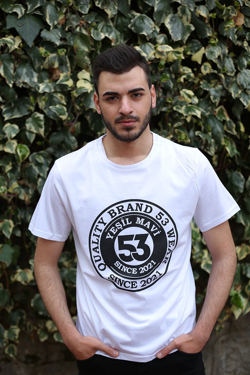 Since 2021 Baskılı Bisiklet Yaka Beyaz T-Shirt Unisex