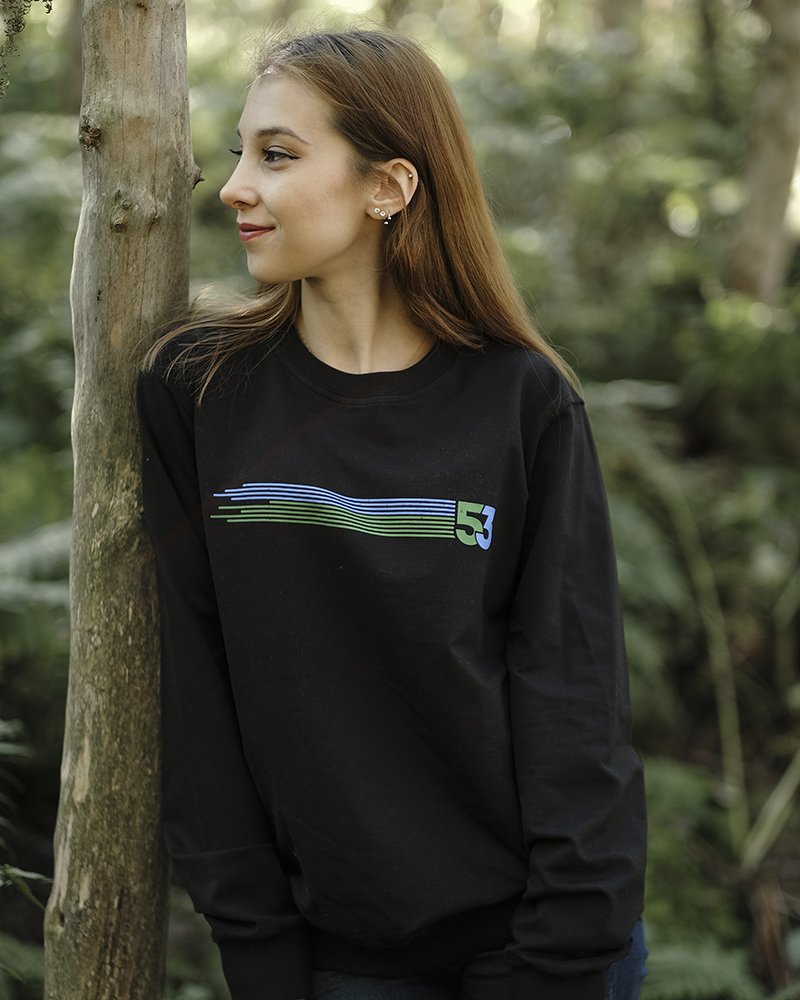 53 Çizgim Siyah Sweatshirt