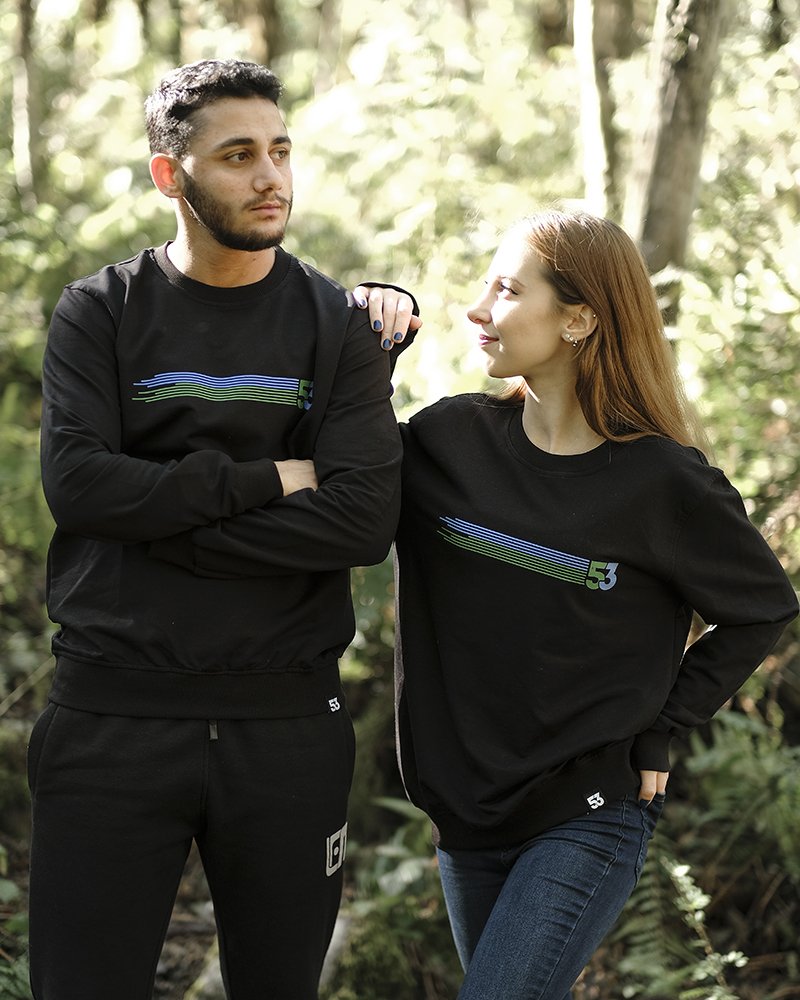 53 Çizgim Siyah Sweatshirt