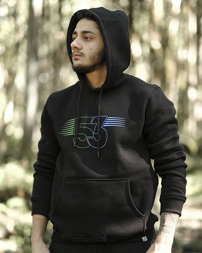 53 Mapavri Kapüşonlu Siyah Sweatshirt