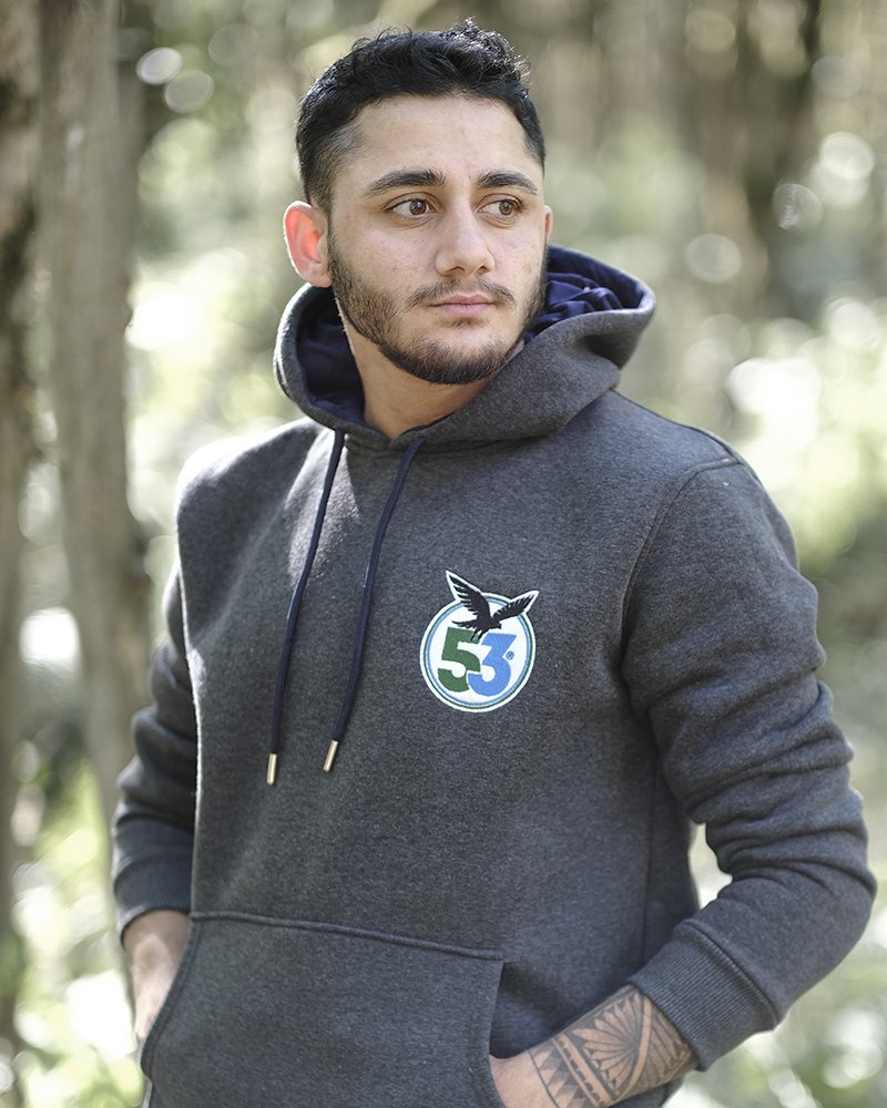 53 Atmaca Armalı Kapüşonlu Antrasit Sweatshirt