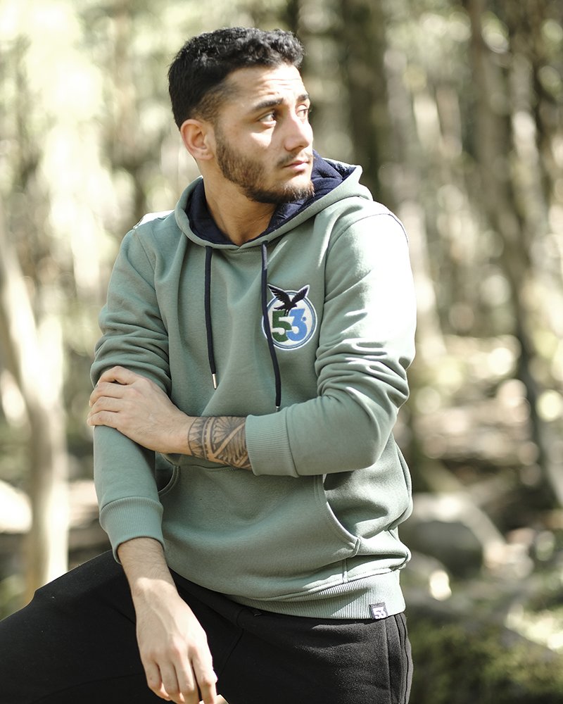 53 Atmaca Armalı Kapüşonlu Mint Sweatshirt